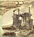 Grabado. Visita de la Reina regente a la mina Orconera,y la  fabrica del Carmen , el 17 de septiembre 1887.